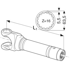 Comer Rura zew. E90 L1185 ø63,5 Z-16 /1310/ 122290815