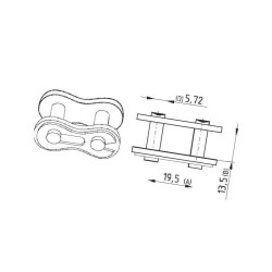 Zamek RE425-1, - 3/4"x13,5 - Elite 8020K191411