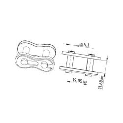 Zamek 12BH-1, - 3/4"x7/16" - Elite 8020K1911BX11
