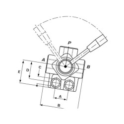 Rozdzielacz obrotowy 3-drożny, typ A 1/2 BSP