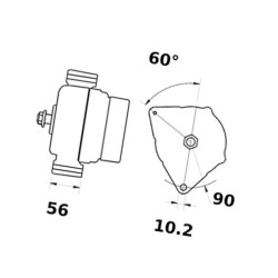 Alternator Letrika, 14 V, 150 IA1117 Mahle 3838922062090