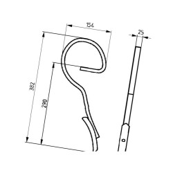 Ząb sprężysty 25x8/382 z redliczką przedni Bagramet 5700037382043