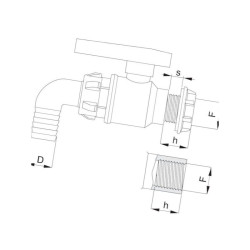 Zawór kulowy 1 1/4"+el.kąt.30 456253 Arag 8026834098510
