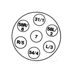 Gniazdo 7 - biegunowe 24 V, He 8JB008085021 Hella 4082300193473