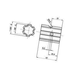 Tuleja redukcyjna, 1 1/8Z 6 - 1 3/8 Z6