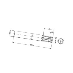 Końcówka wału, 1 x 1 1/8 Z6, 1 x Ø 30 mm, L-400 mm