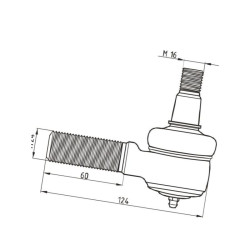 Przegub kosy, M16 x 1,5/ M24 x 2, pasuje do Bizon