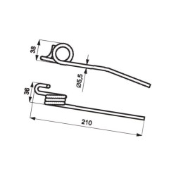 Palec motowideł, L-210, Ø 5,5, prawy