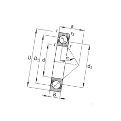 Łożysko kulkowe skośne 7305BXLJPUO INA/FAG 4026677734556