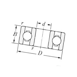Łożysko kulkowe 8x22x7 - 608H2RS INA/FAG