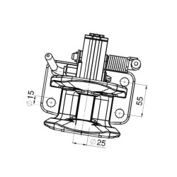 Zaczep kołnierzowy 125x55 sworzeń 25mm Scharmüller