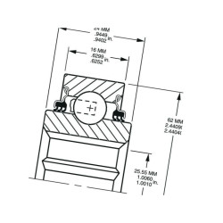 Łożysko kulkowe 206KPP3 Timken 0087796040625
