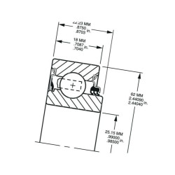 Łożysko kulkowe 206KPR4 Timken 0087796079380