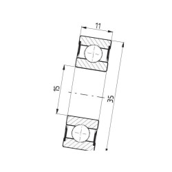 Łożysko kulkowe 13x35x11 , 62022RS - FŁT
