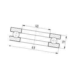 Łożysko oporowe, 40x60x13 - 51108 - FŁT 40x60x13 - 51108 - FŁT