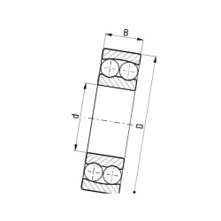 Łożysko 40x80x18 - 1208 FŁT kulkowe dwurzędowe wahliwe