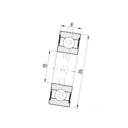 Łożysko kulkowe 10x26x8 , 60002RS1 FŁT