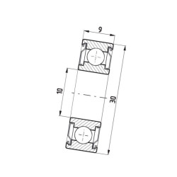 Łożysko kulkowe 10x30x9 , 62002RS - FŁT