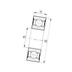 Łożysko kulkowe 13x35x11 , 6202ZZ - FŁT