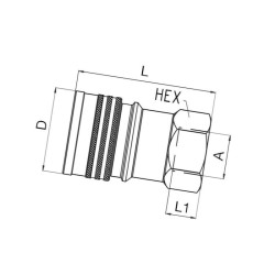 ![CDATA[Szybkozlącze gniazdo ISO B wew. 3/8" BSP Parker]]