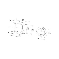 Widłak wewnętrzny , na rurę 54 x 4 mm seria PTO 60