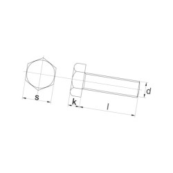 Śruba cały gwint A2 , M5 x 20 mm