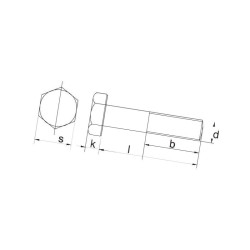 Śruba pół gwint M20x70 kl.8.8