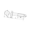 Śruba pół gwint A2 , M16 x 220 mm