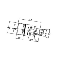 Szybkozłacze skręcane gniazdo M36x2 zew. M14x1,5-8l Stauff B500-SKSF12L14