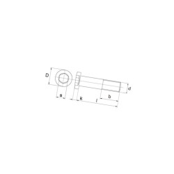 Śruba imbusowa z obniżonym łbem kl. 8.8 ocynk , M8 x 12 mm