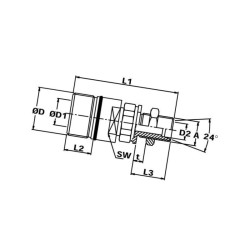Szybkozłacze skręcane gniazdo M70x3 zew. M42x2–30s PAN Stauff B500-SKSF32T42