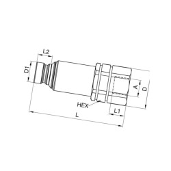Szybkozłacze suchoodcinające wtyczka ISO 25 wew. 1i1/4" Bsp Parker B700-FEC100220FB