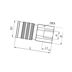 Szybkozłacze suchoodcinające gniazdo ISO 12,5 wew. 3/4" Bsp Parker