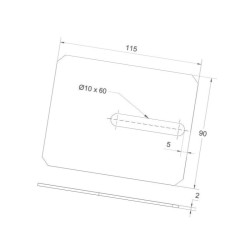 Amazone 6083200 Skrobak, 90 x 2 x 15 mm
