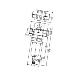 Filtr ciśnieniowy 1 1/2" gwint wewnętrzny 280 l/min 50-siatkowy Geoline