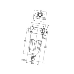 Filtr ciśnieniowy 3/4" gwint wewnętrzny 150 l/min 80-siatkowy Geoline