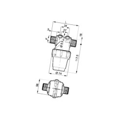 3222024 Filtr ciśnieniowy 1/2" 100 Mesh wkład Inox zielony L96 Arag 8026834055575