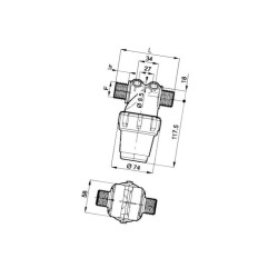 3222032 Filtr ciśnieniowy 3/4" 32 Mesh wkład Inox czerwony L104 Arag 8026834055643