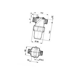 32240435 Filtr ciśnieniowy 1" 80 Mesh wkład Inox żÓłty L112 Arag 8026834056268