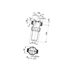 3262063 Filtr ciśnieniowy 1i1/2" 50 Mesh wkład Inox niebieski L146 Arag 8719607038225