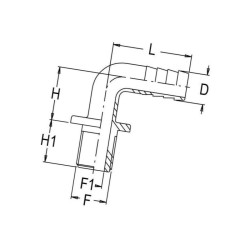 Złącze 90° gwint zew. 1i1/2" do węża 38mm Geoline