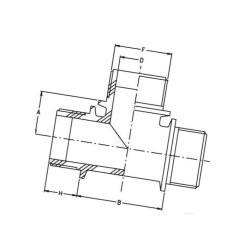 Trójnik 3x1 1/4" gwint zewnętrzny Geoline