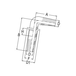 Złączka ścienna 90° do otworu w ścianie nakrętka 1/2" Geoline