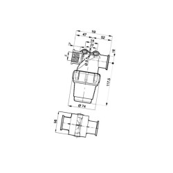 3242023 Filtr liniowy Arag 1/2" 50 Mesh wkład Inox niebieski