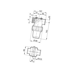 3244043 Filtr liniowy Arag 1" 50 Mesh wkład Inox niebieski