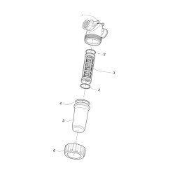 3282053 Filtr liniowy Arag 1i1/4" 50 Mesh wkład Inox niebieski