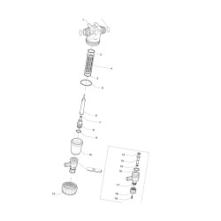 Filtr Liniowy T4 Inox 50mesh Wkład Niebieski Zawór