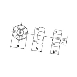 Nakrętka M16x1.50 kl.8 koronowa wysoka DIN935 ocynk 0411A- 8716106353415