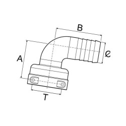 Złączka żeńskia T7 do węża 50mm -90° Arag 8716106750870