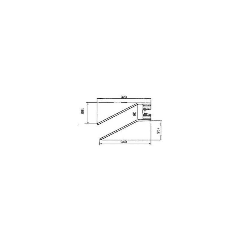 Palec zgrabiarki 370x122mm, lewy Bautz